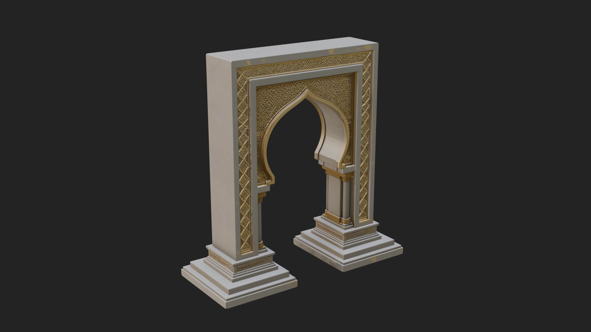 Fretwork Stone Arch Design 2 3D Print Model 3D Model