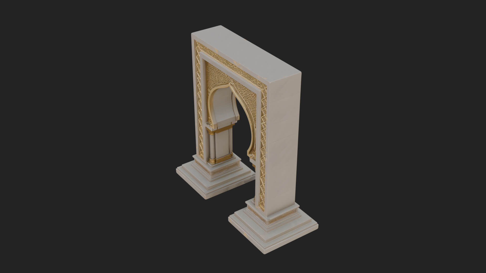 Fretwork Stone Arch Design 2 3D Print Model 3D Model