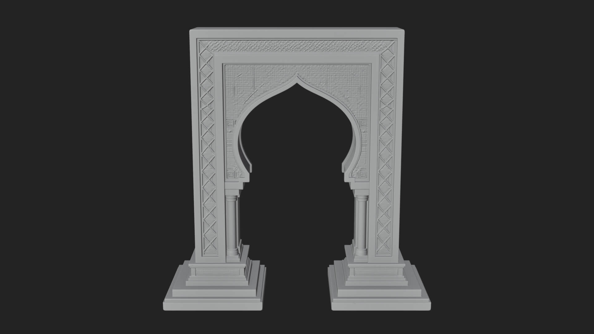 Fretwork Stone Arch Design 2 3D Print Model 3D Model
