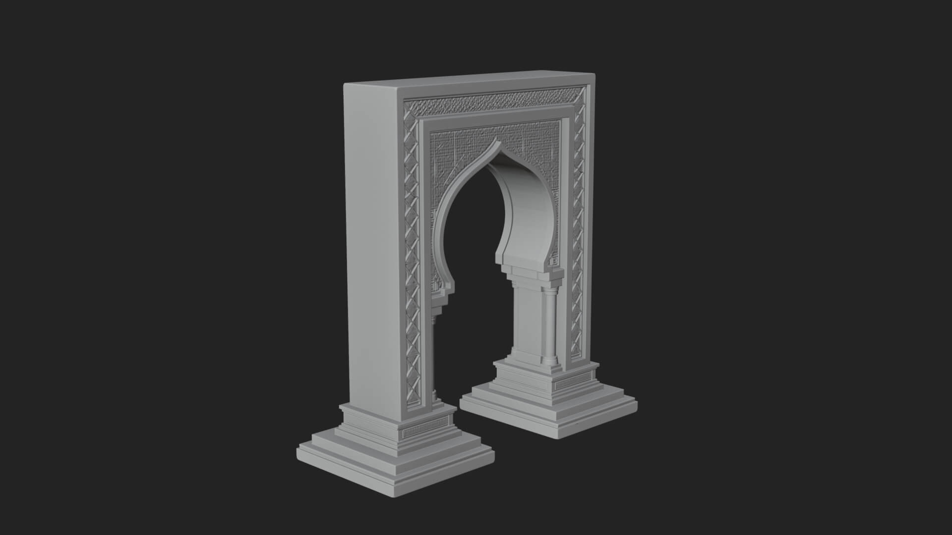 Fretwork Stone Arch Design 2 3D Print Model 3D Model
