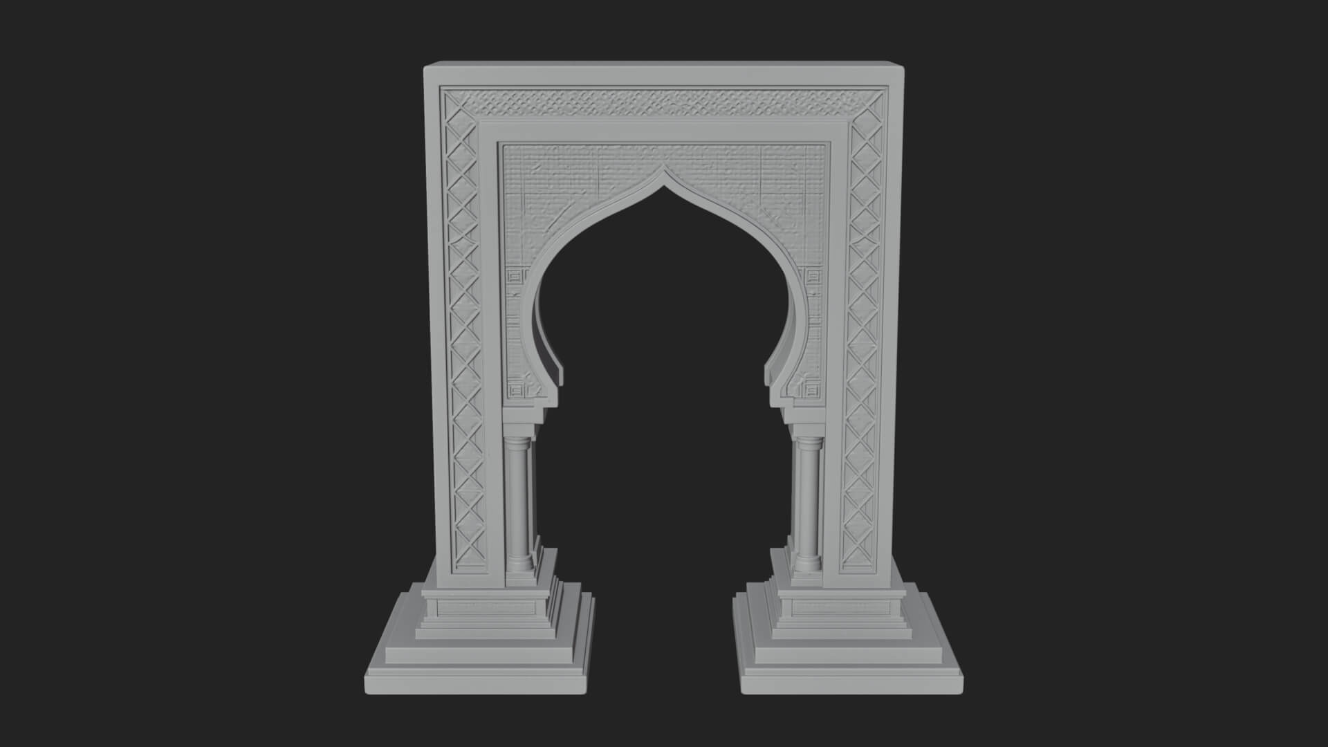 Fretwork Stone Arch Design 2 3D Print Model 3D Model