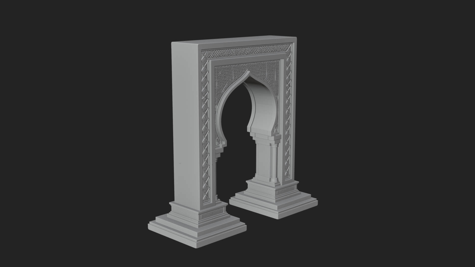 Fretwork Stone Arch Design 2 3D Print Model 3D Model