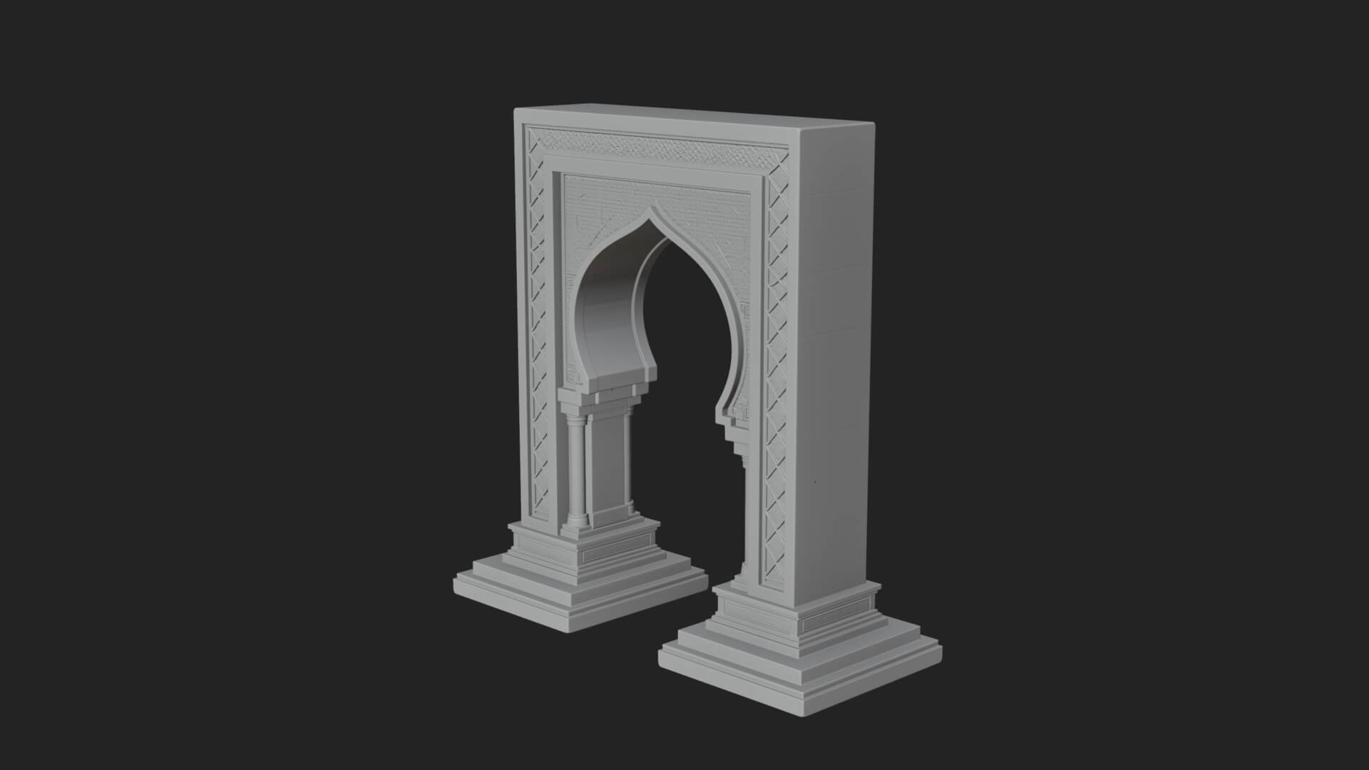 Fretwork Stone Arch Design 2 3D Print Model 3D Model