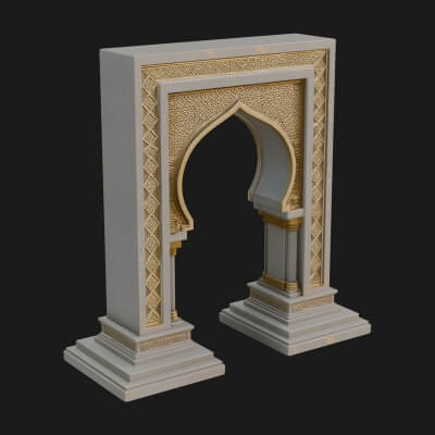 Fretwork Stone Arch Design 2 3D Print Model