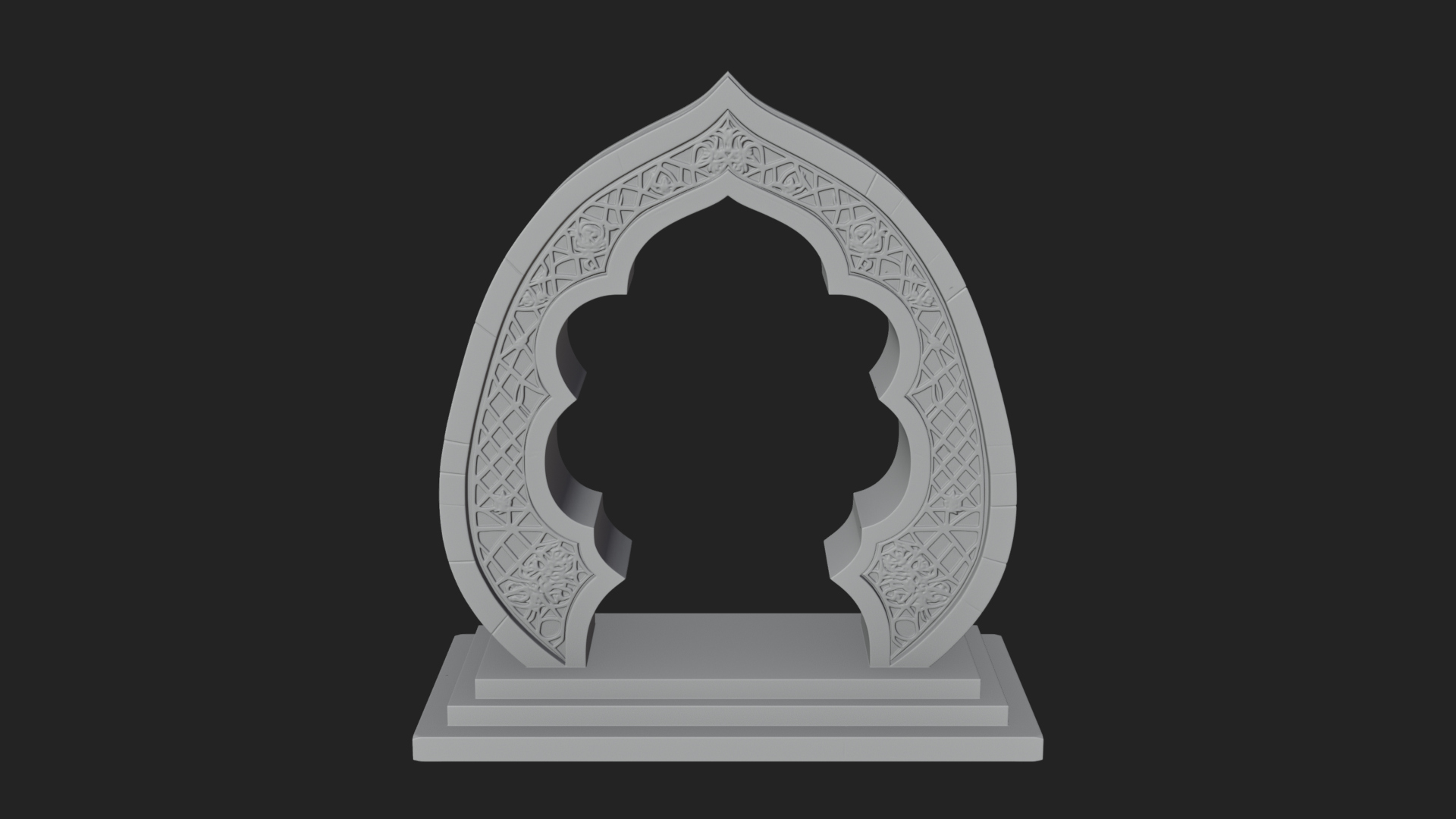 Fretwork Stone Arch Design 3 3D Print Model 3D Model