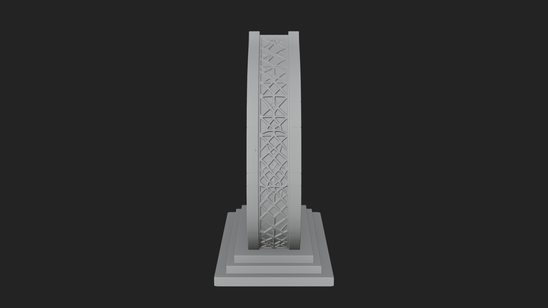 Fretwork Stone Arch Design 3 3D Print Model 3D Model
