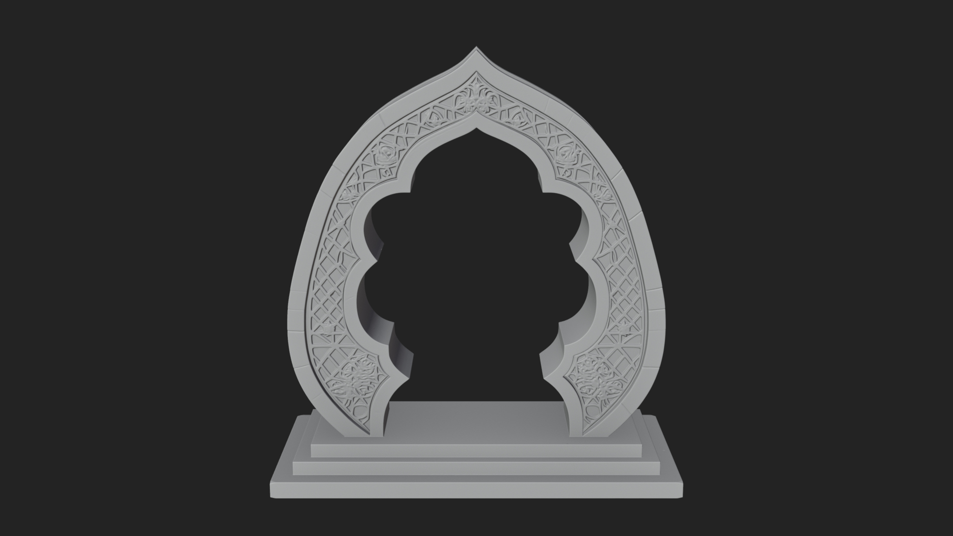 Fretwork Stone Arch Design 3 3D Print Model 3D Model
