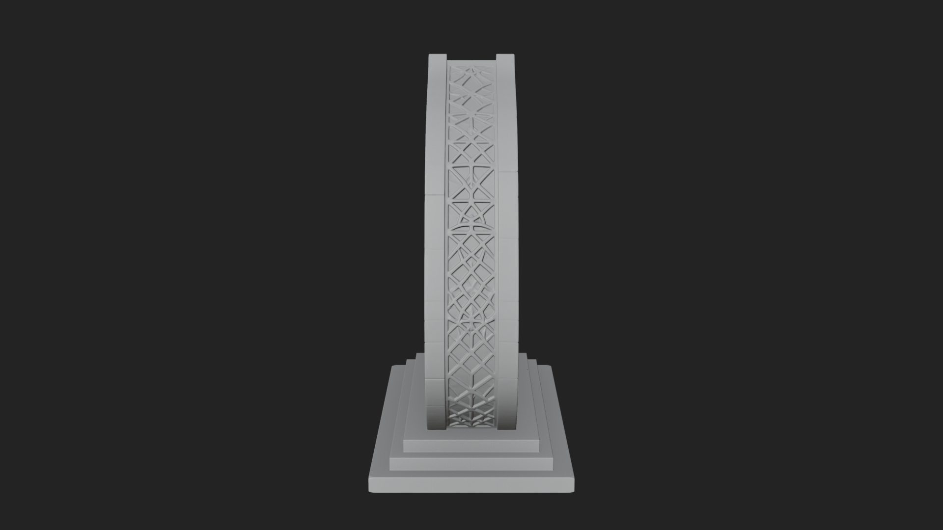 Fretwork Stone Arch Design 3 3D Print Model 3D Model