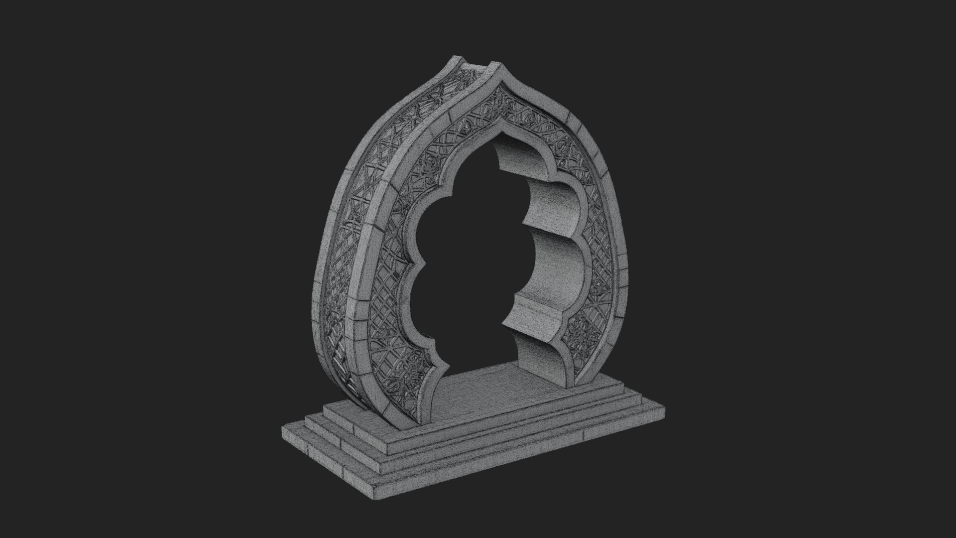 Fretwork Stone Arch Design 3 3D Print Model 3D Model