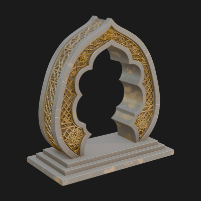 Fretwork Stone Arch Design 3 3D Print Model
