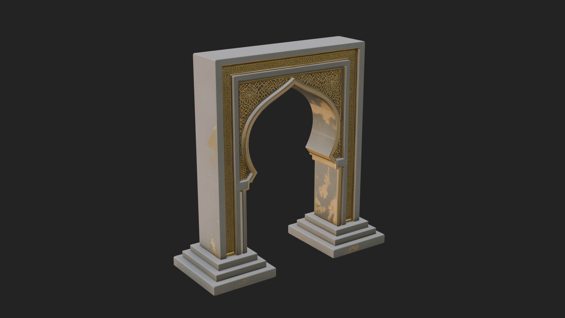 Fretwork Stone Arch Design 4 3D Print Model 3D Model