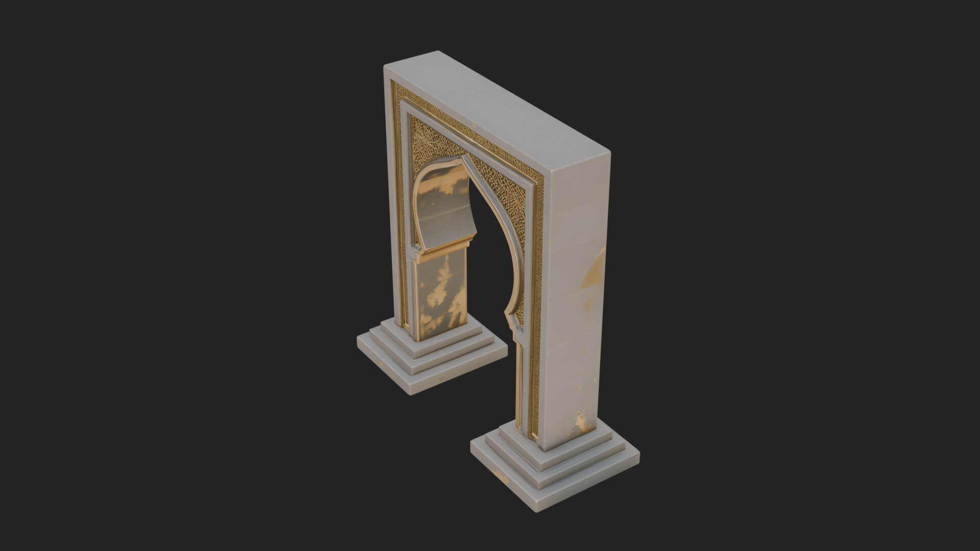 Fretwork Stone Arch Design 4 3D Print Model 3D Model