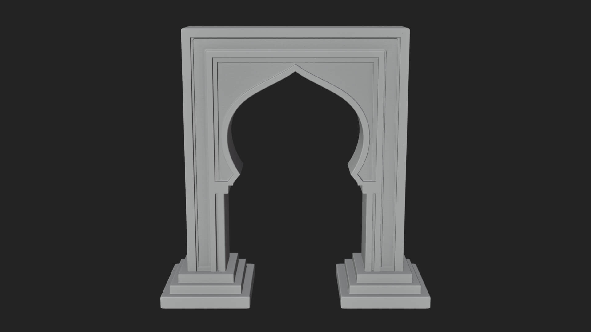 Fretwork Stone Arch Design 4 3D Print Model 3D Model