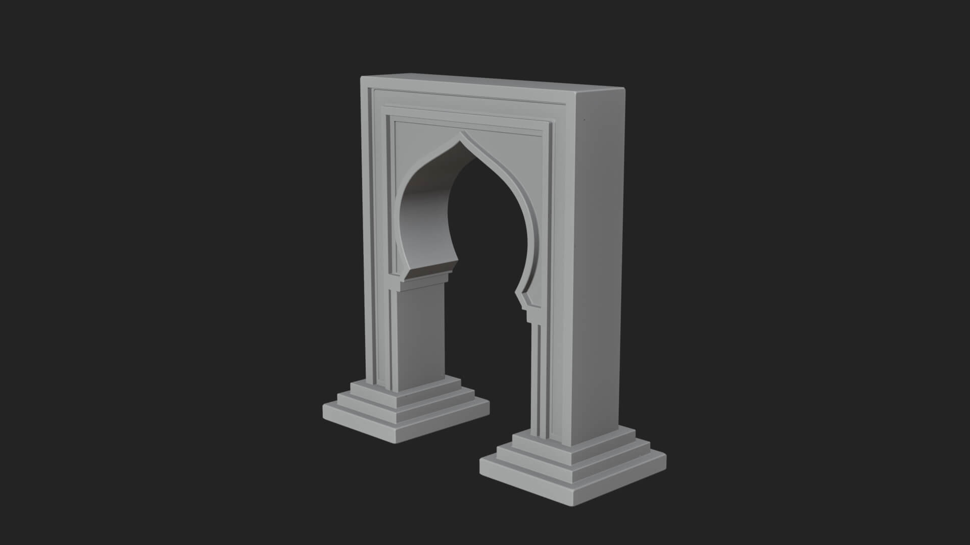 Fretwork Stone Arch Design 4 3D Print Model 3D Model