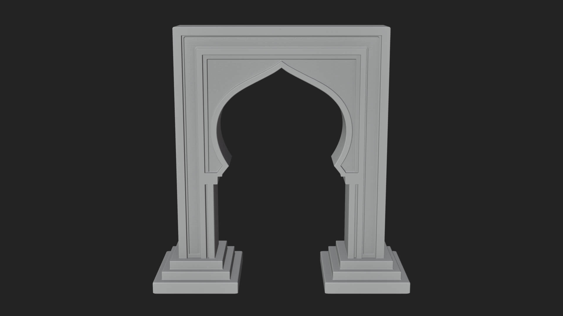 Fretwork Stone Arch Design 4 3D Print Model 3D Model