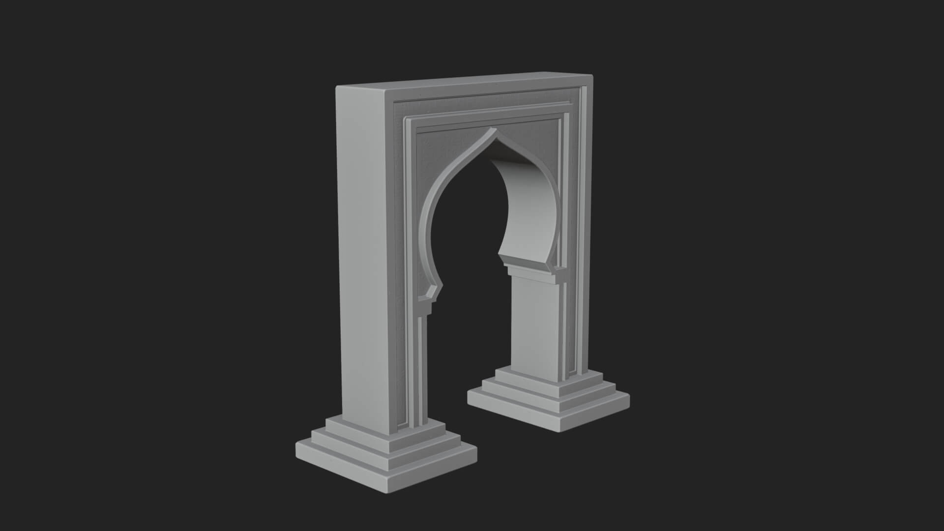 Fretwork Stone Arch Design 4 3D Print Model 3D Model