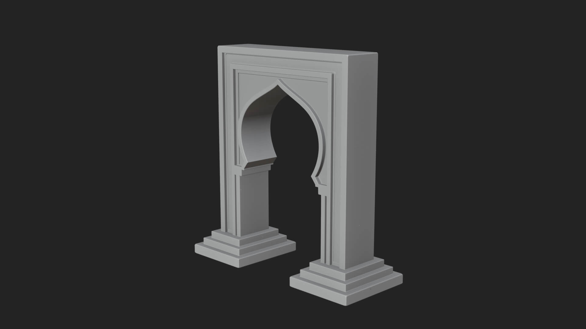 Fretwork Stone Arch Design 4 3D Print Model 3D Model