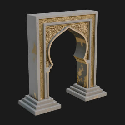 Fretwork Stone Arch Design 4 3D Print Model