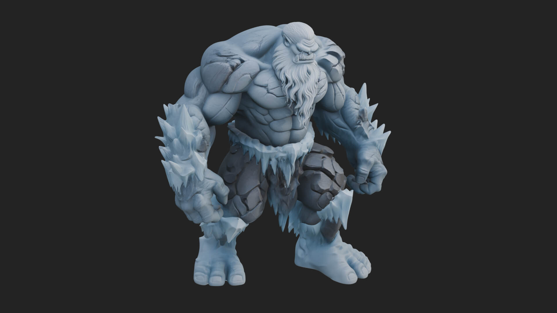 Frost Ice Giant Statue Design 1 3D Print Model 3D Model
