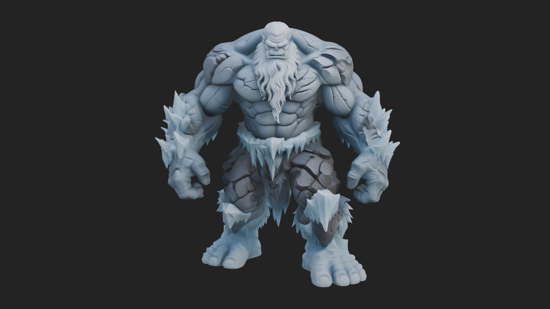 Frost Ice Giant Statue Design 1 3D Print Model 3D Model