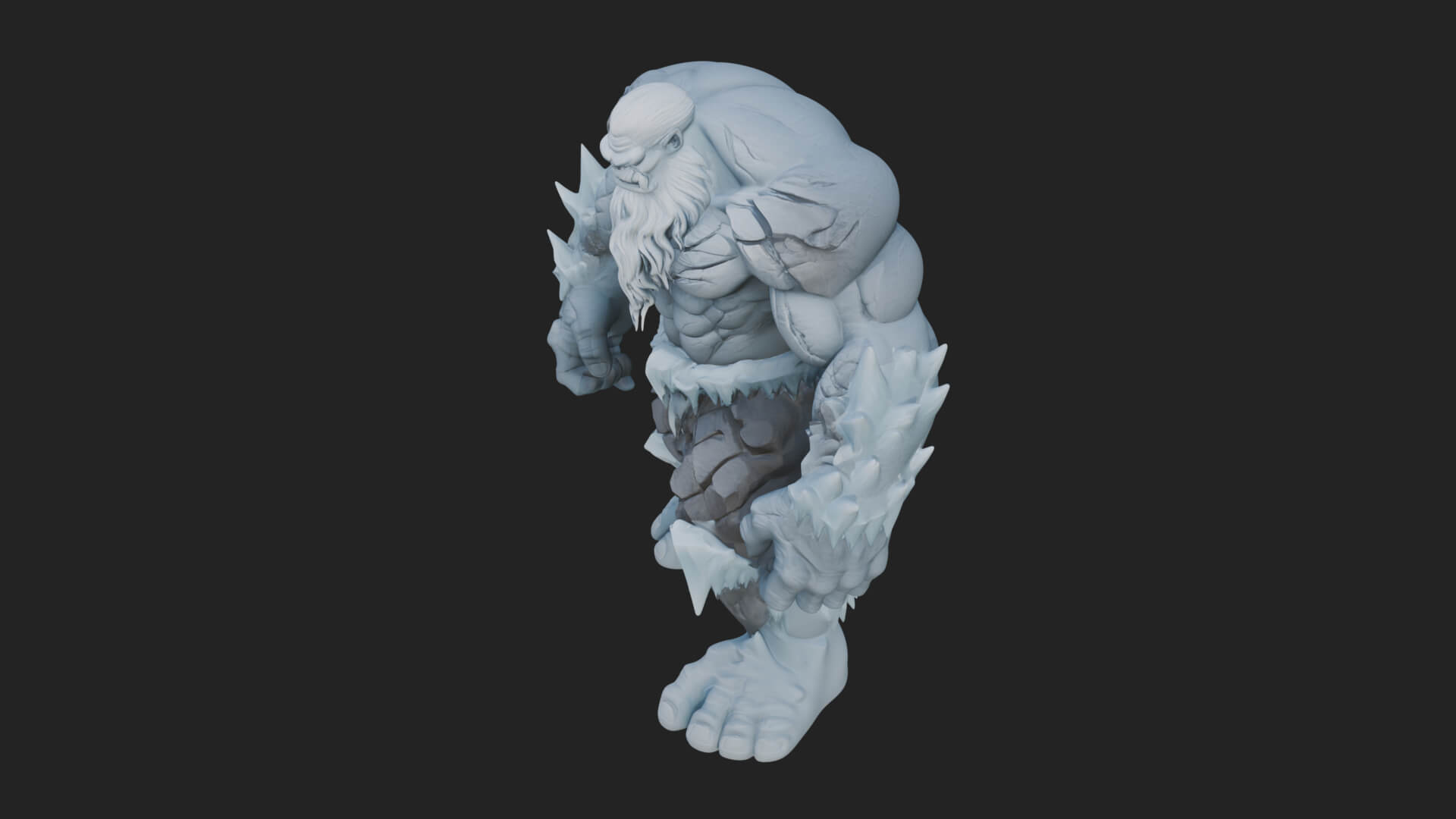 Frost Ice Giant Statue Design 1 3D Print Model 3D Model