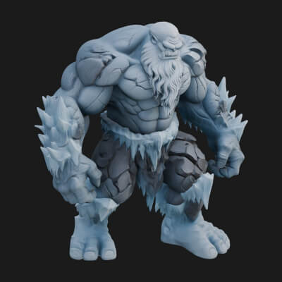 Frost Ice Giant Statue Design 1 3D Print Model