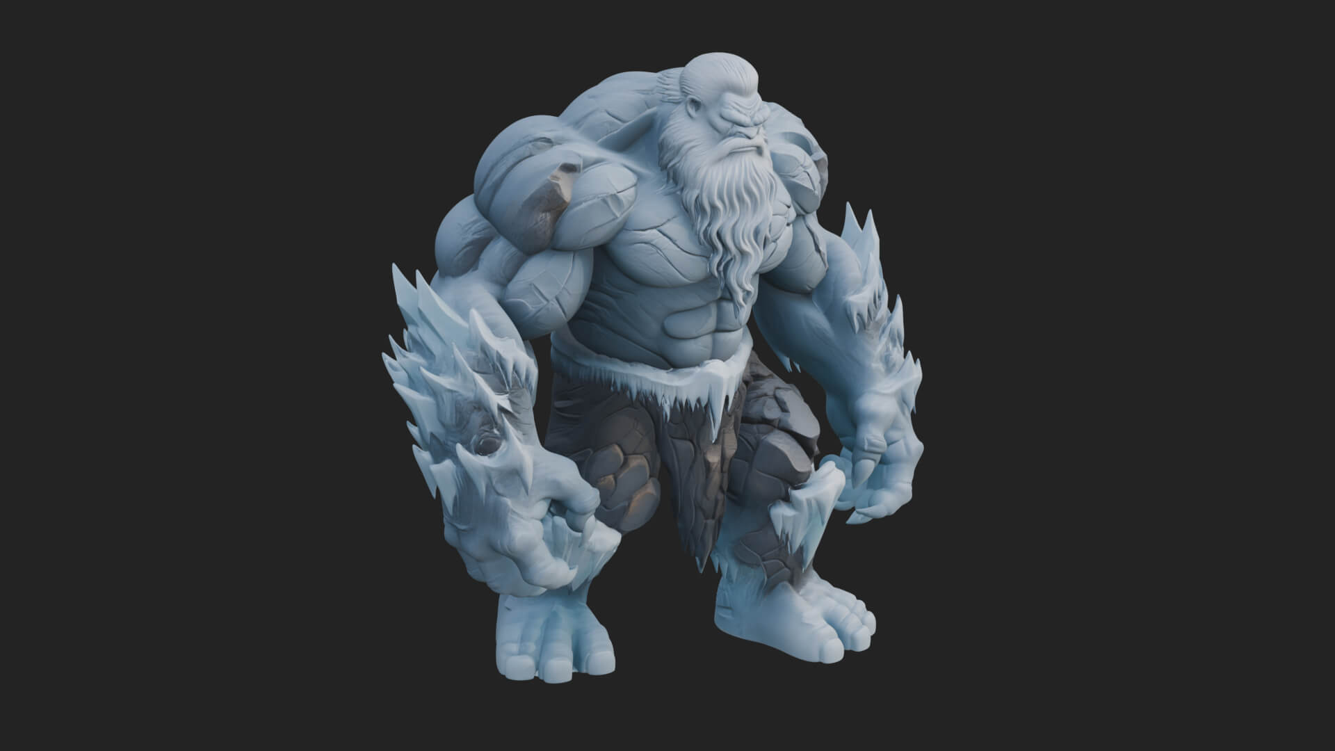 Frost Ice Giant Statue Design 2 3D Print Model 3D Model