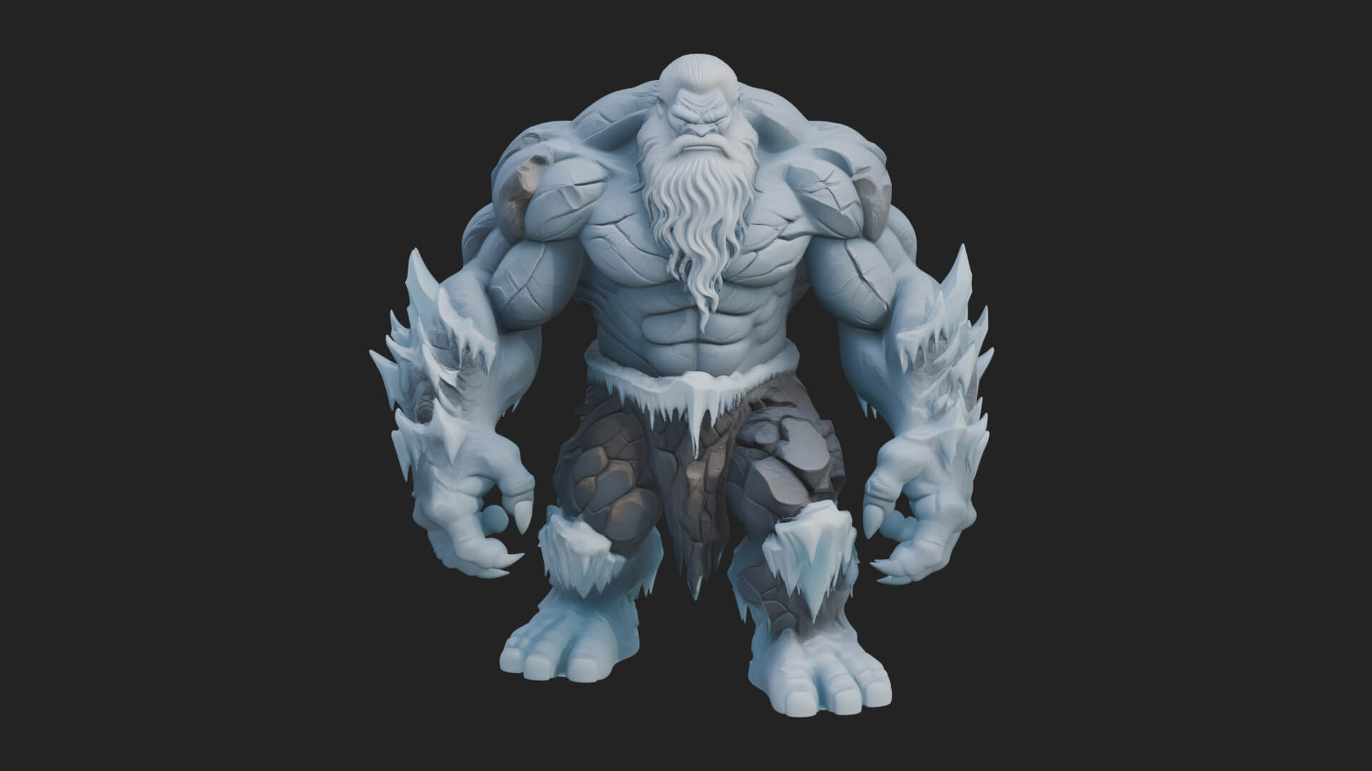 Frost Ice Giant Statue Design 2 3D Print Model 3D Model
