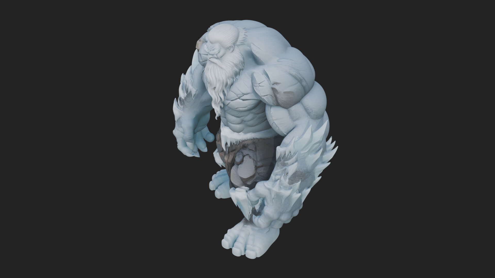 Frost Ice Giant Statue Design 2 3D Print Model 3D Model