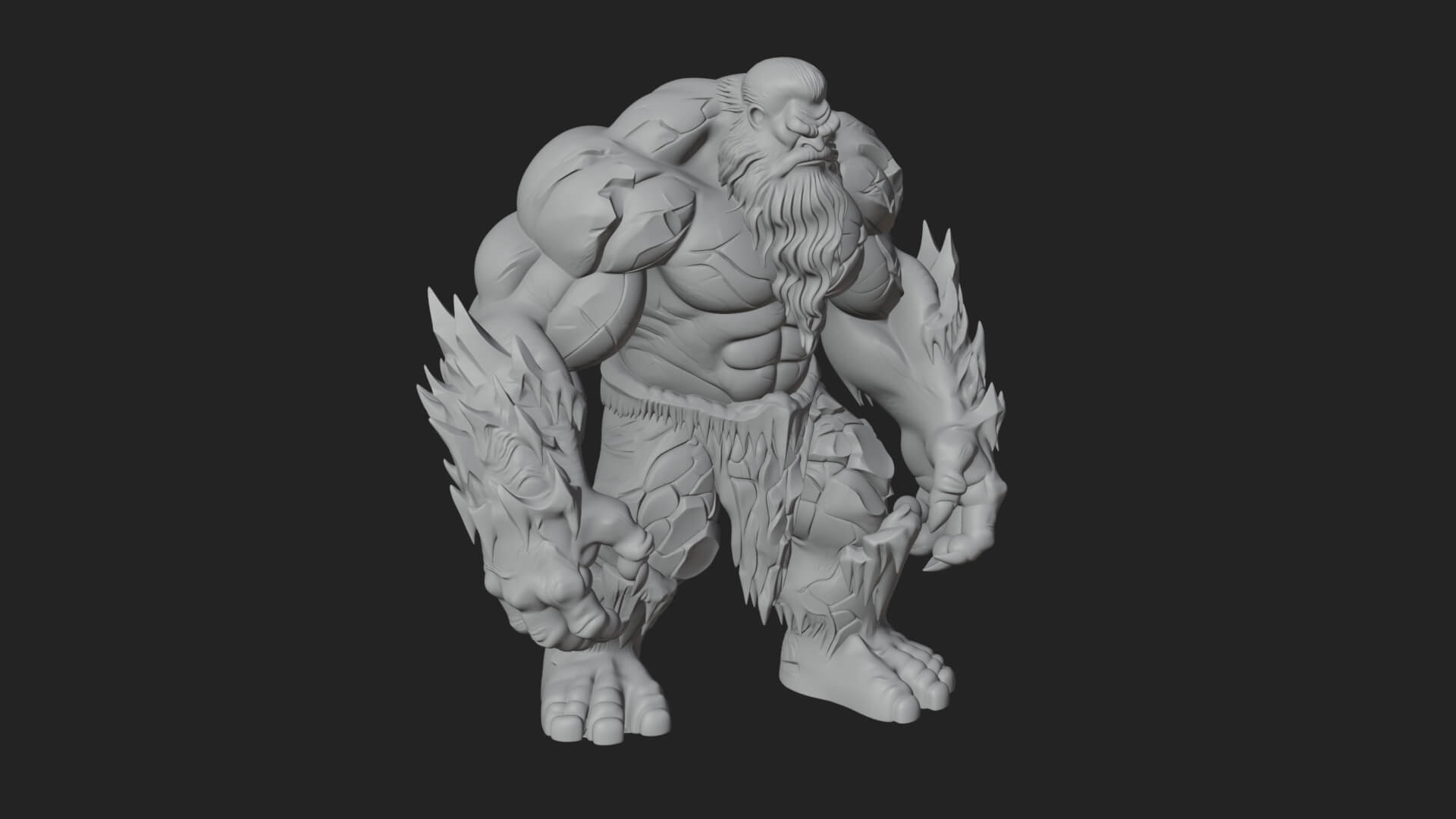 Frost Ice Giant Statue Design 2 3D Print Model 3D Model