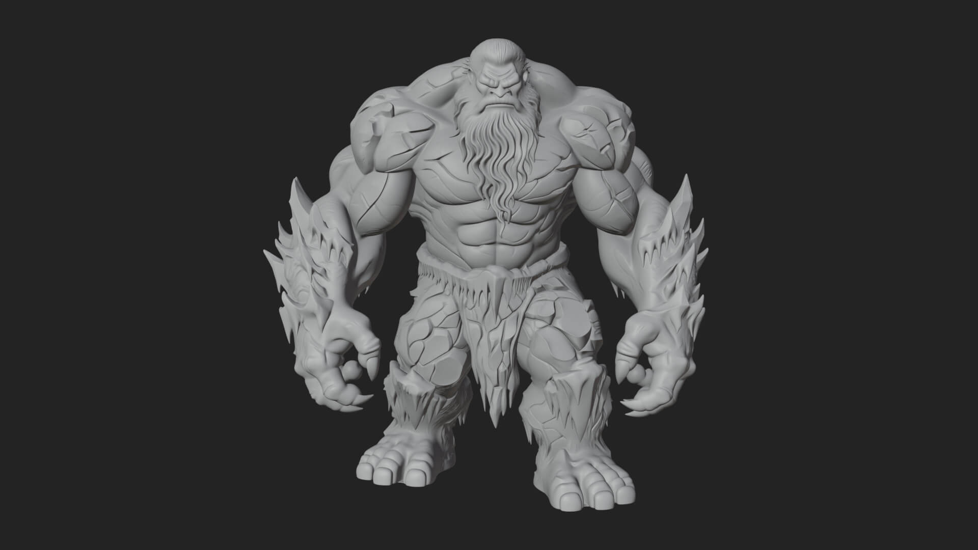 Frost Ice Giant Statue Design 2 3D Print Model 3D Model