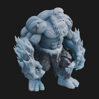 Frost Ice Giant Statue Design 2 3D Print Model