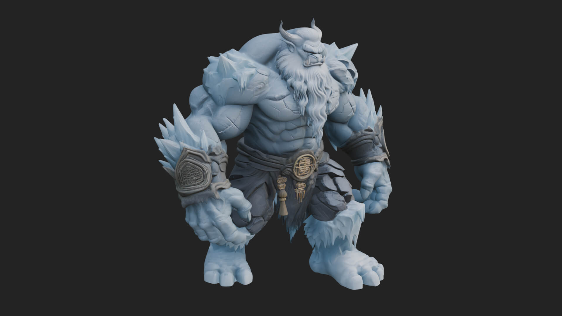 Frost Ice Giant Statue Design 3 3D Print Model 3D Model