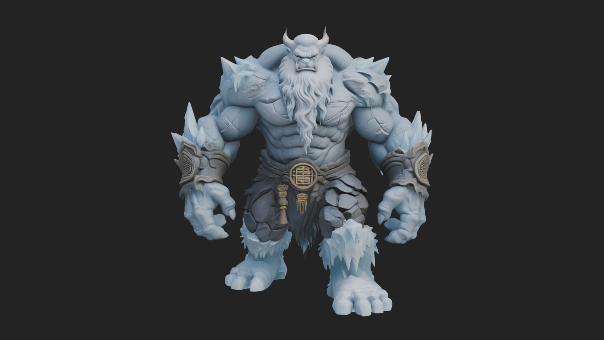 Frost Ice Giant Statue Design 3 3D Print Model 3D Model