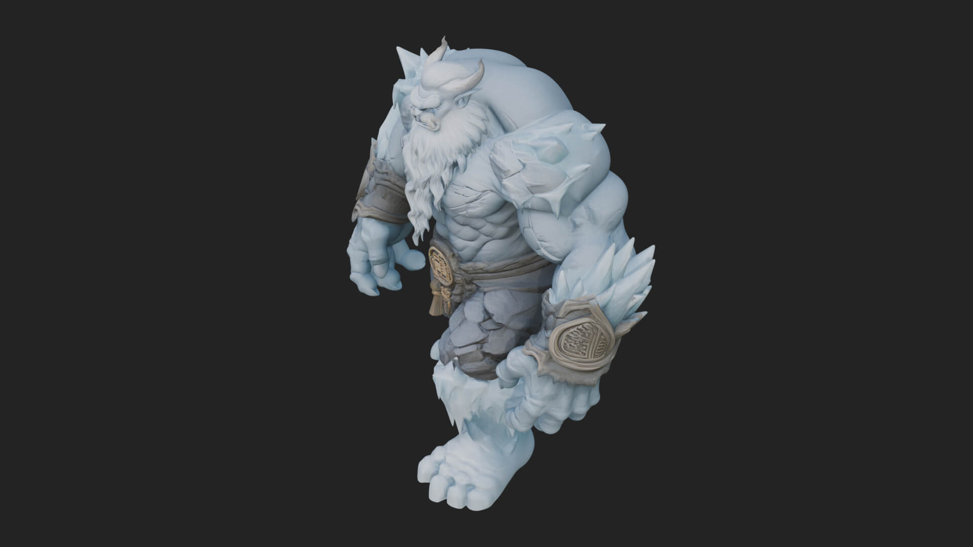 Frost Ice Giant Statue Design 3 3D Print Model 3D Model