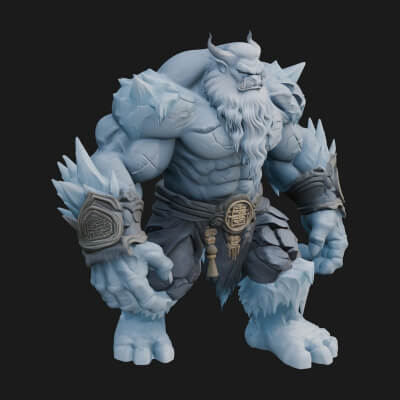 Frost Ice Giant Statue Design 3 3D Print Model