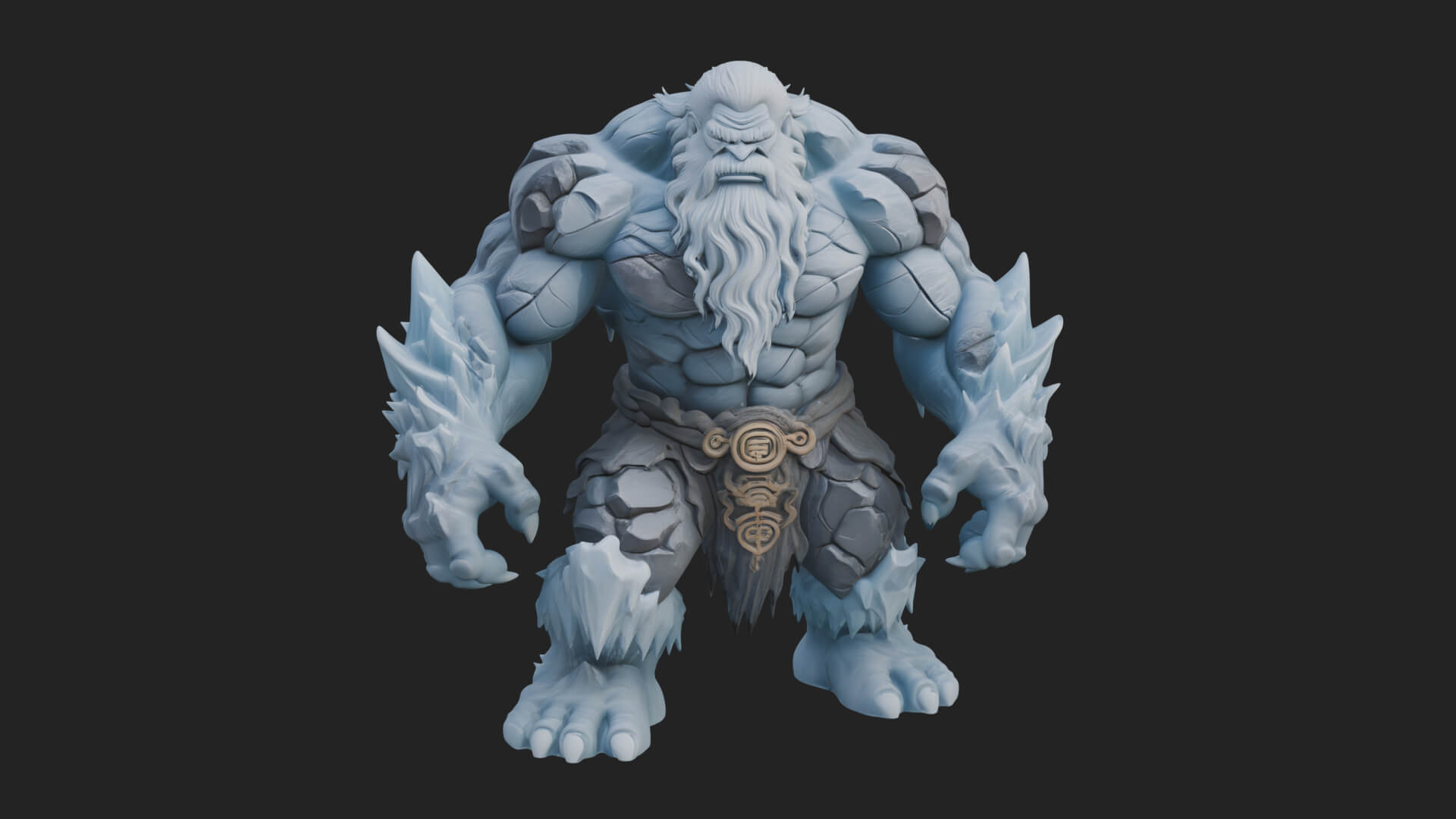 Frost Ice Giant Statue Design 4 3D Print Model 3D Model