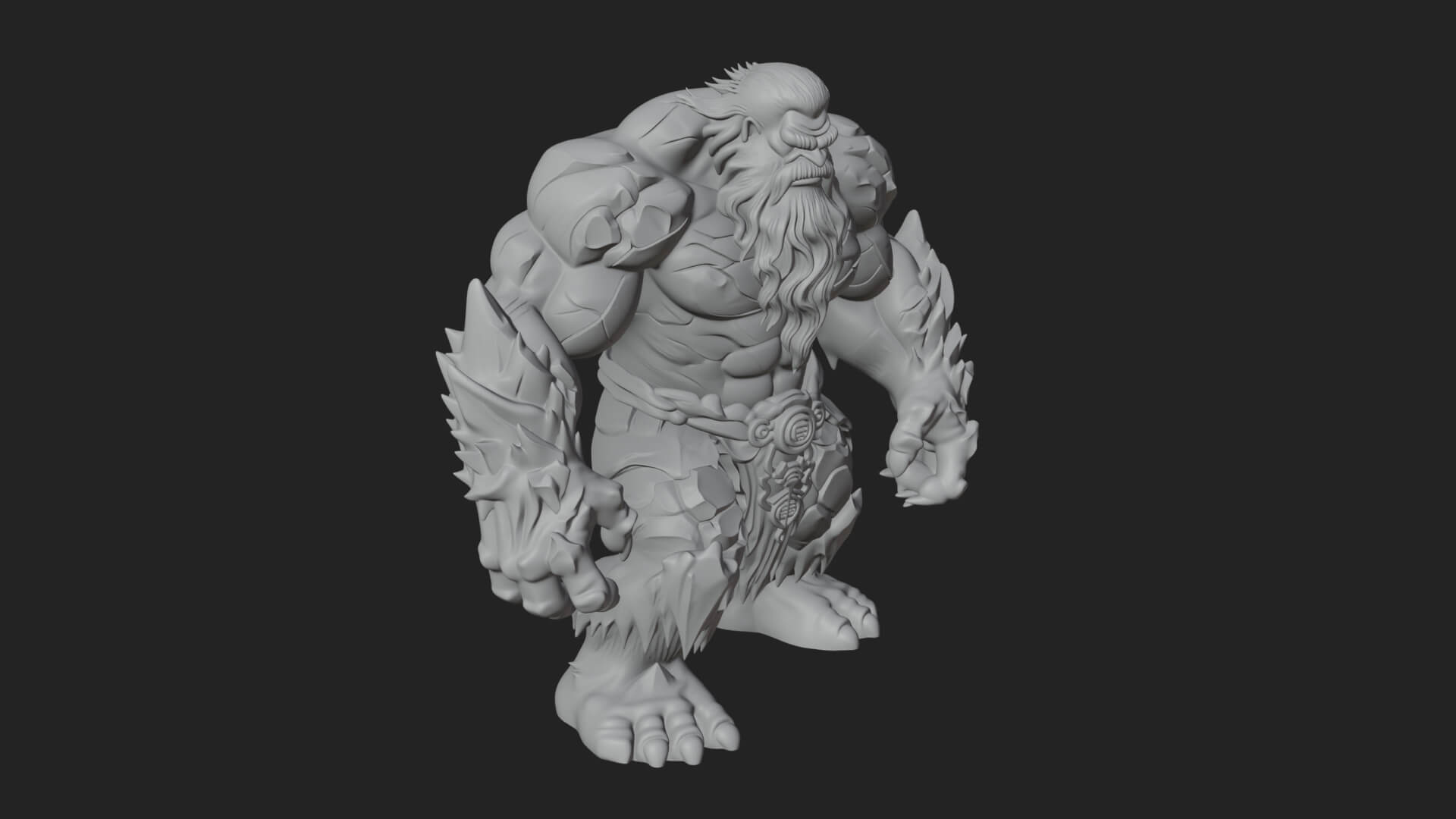 Frost Ice Giant Statue Design 4 3D Print Model 3D Model