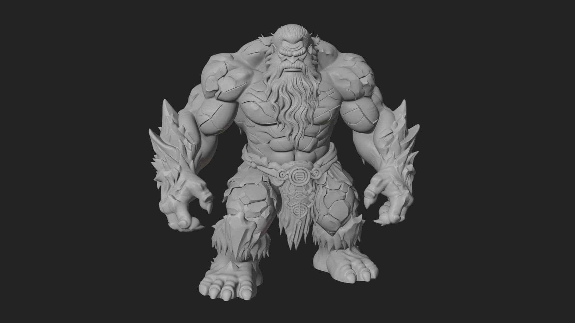 Frost Ice Giant Statue Design 4 3D Print Model 3D Model