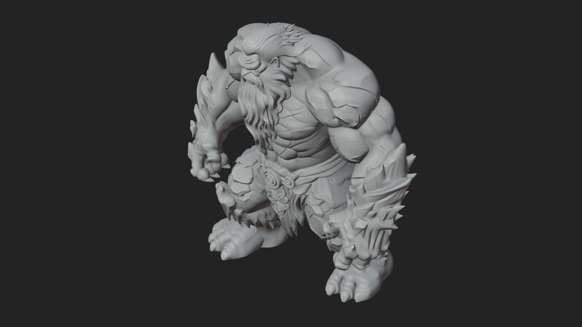 Frost Ice Giant Statue Design 4 3D Print Model 3D Model