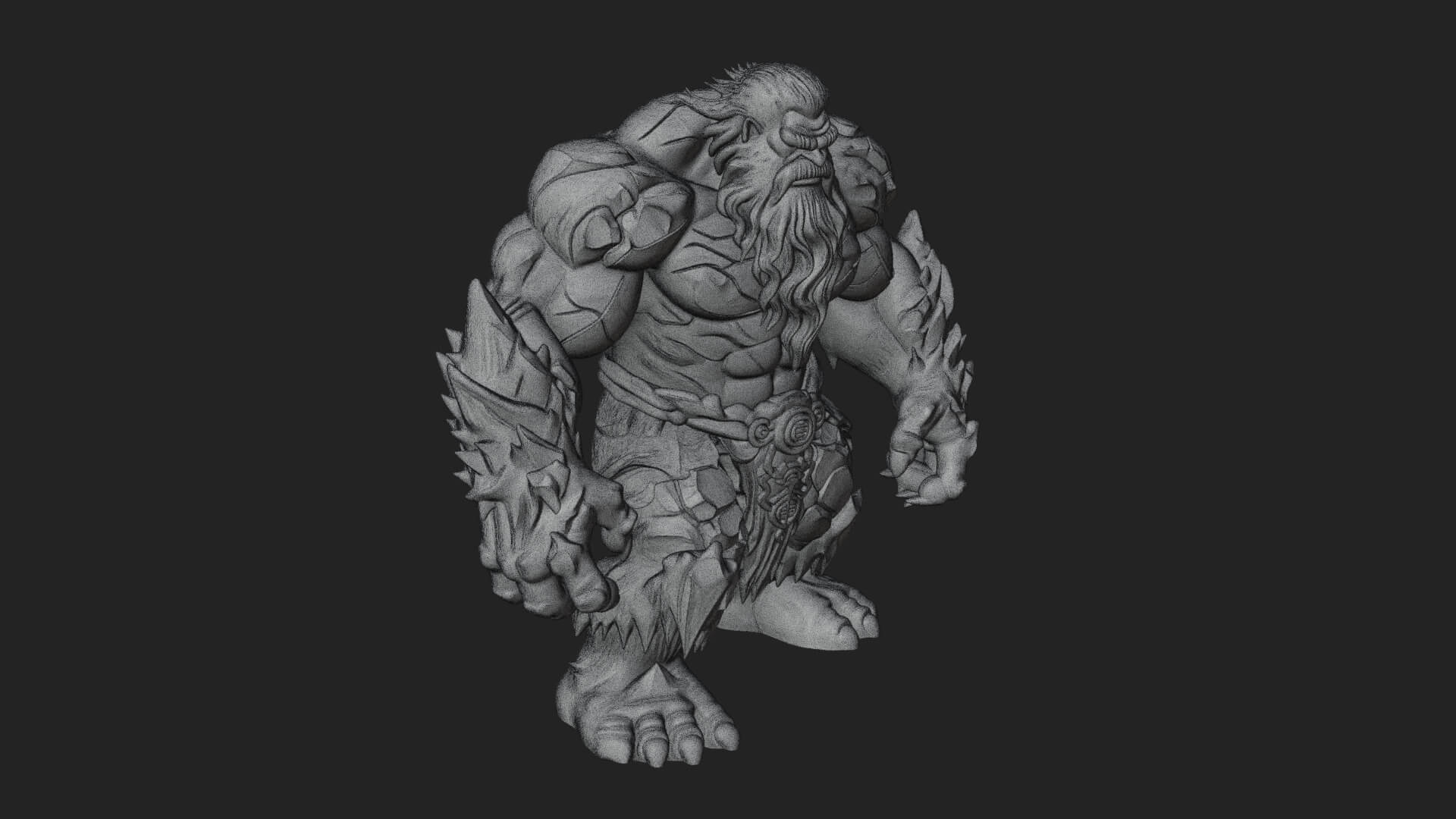 Frost Ice Giant Statue Design 4 3D Print Model 3D Model