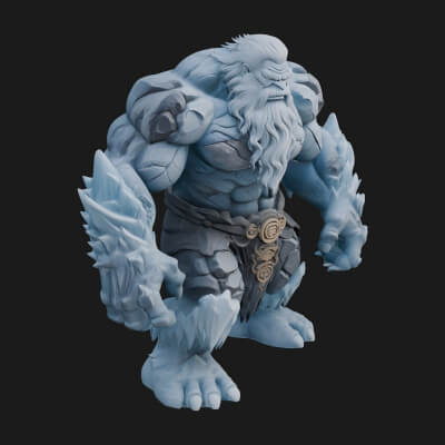 Frost Ice Giant Statue Design 4 3D Print Model
