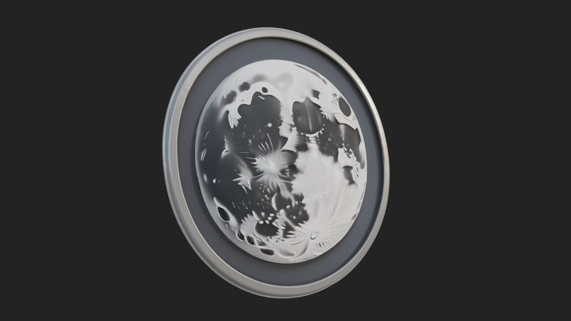 Full Moon Crater Disc Plaque Design 1 3D Print Model 3D Model