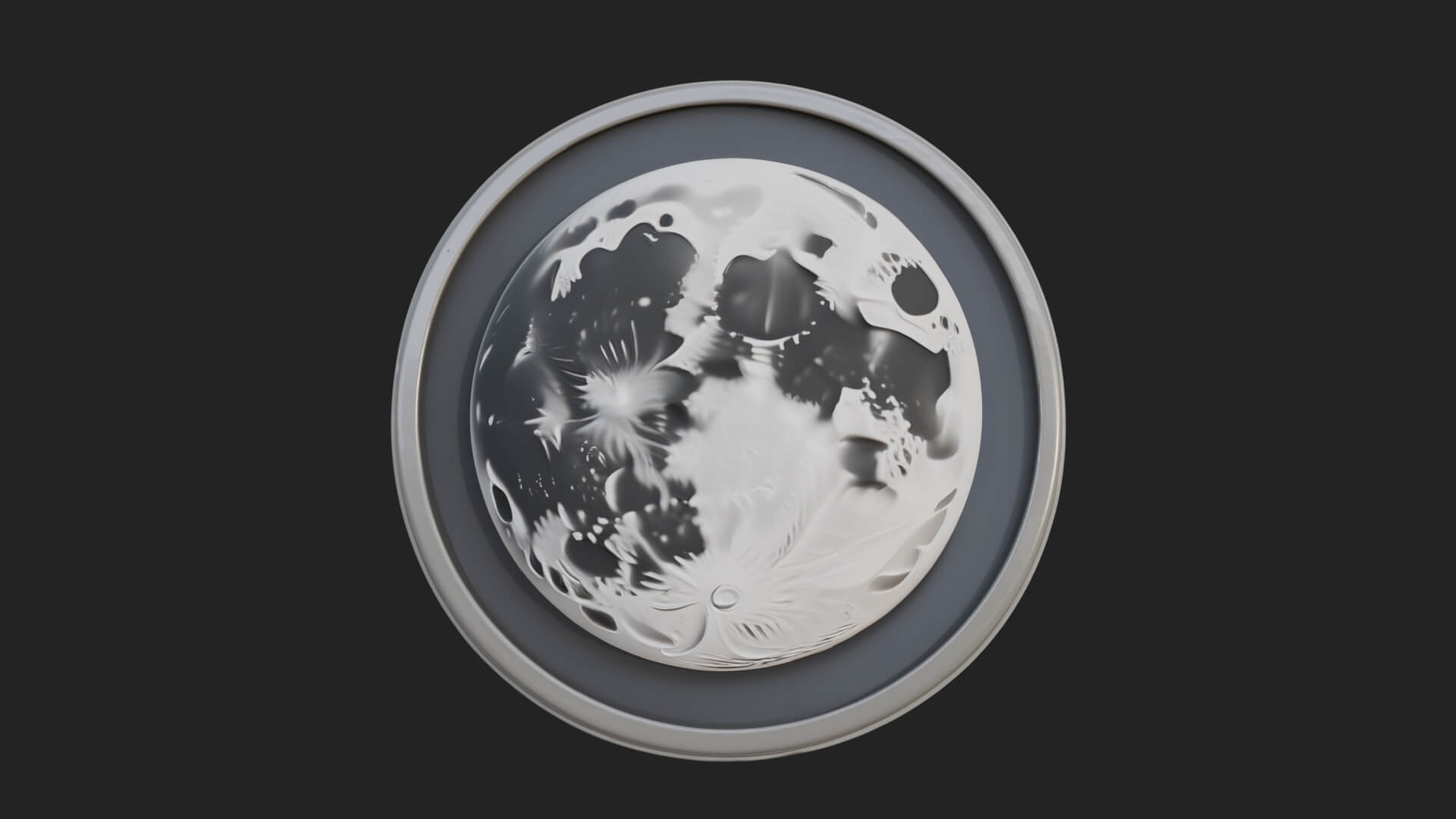 Full Moon Crater Disc Plaque Design 1 3D Print Model 3D Model