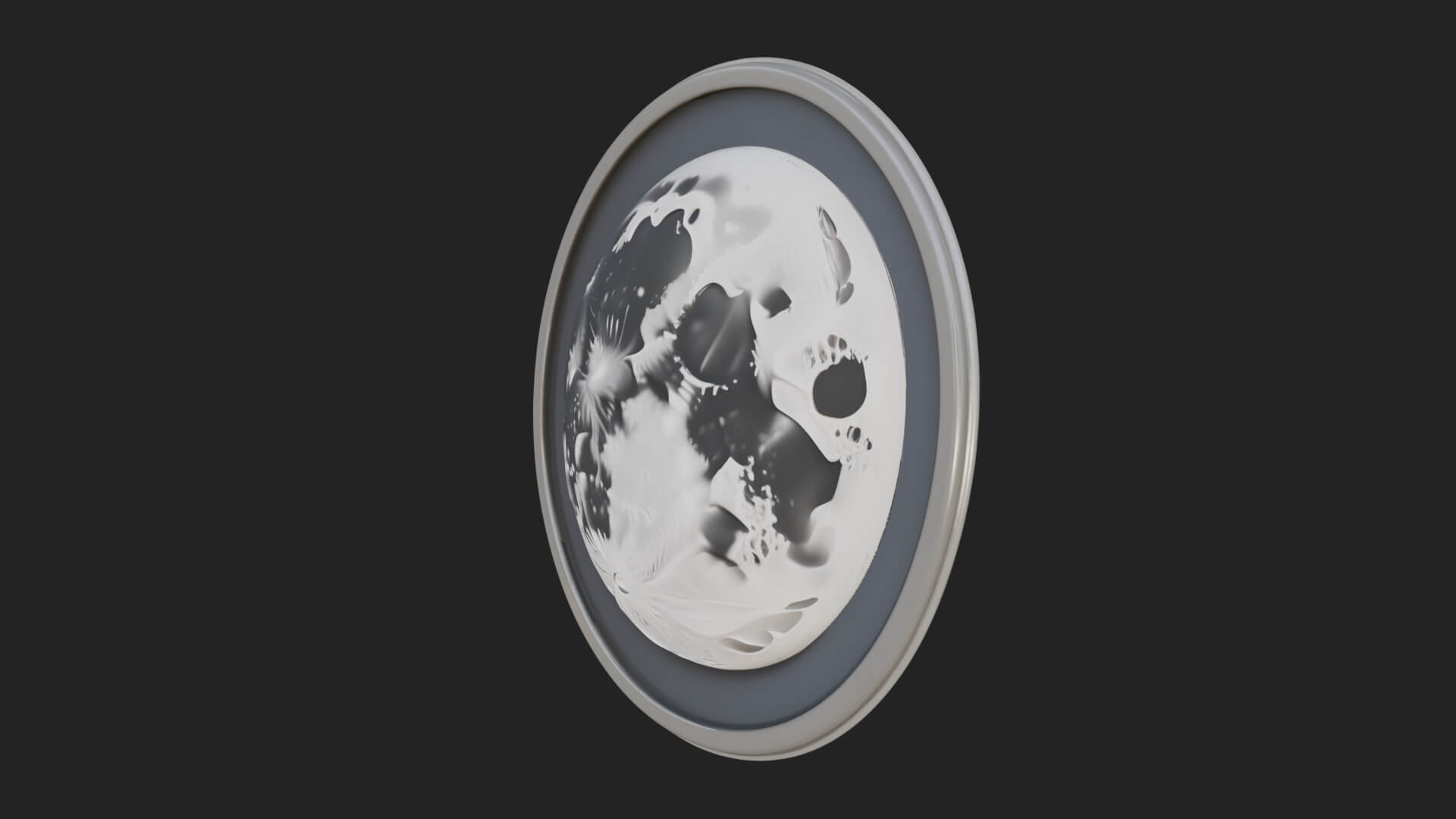 Full Moon Crater Disc Plaque Design 1 3D Print Model 3D Model