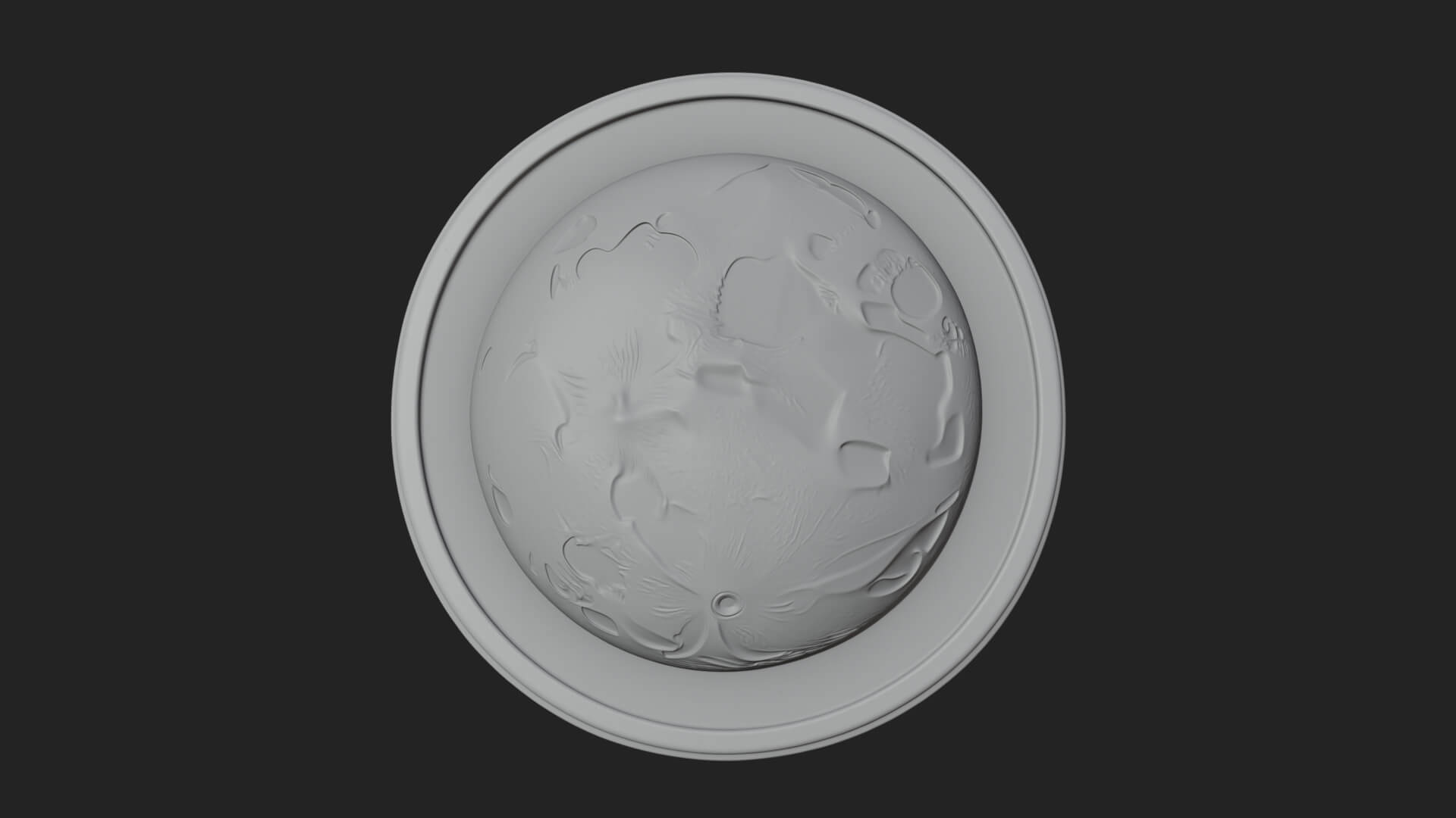 Full Moon Crater Disc Plaque Design 1 3D Print Model 3D Model