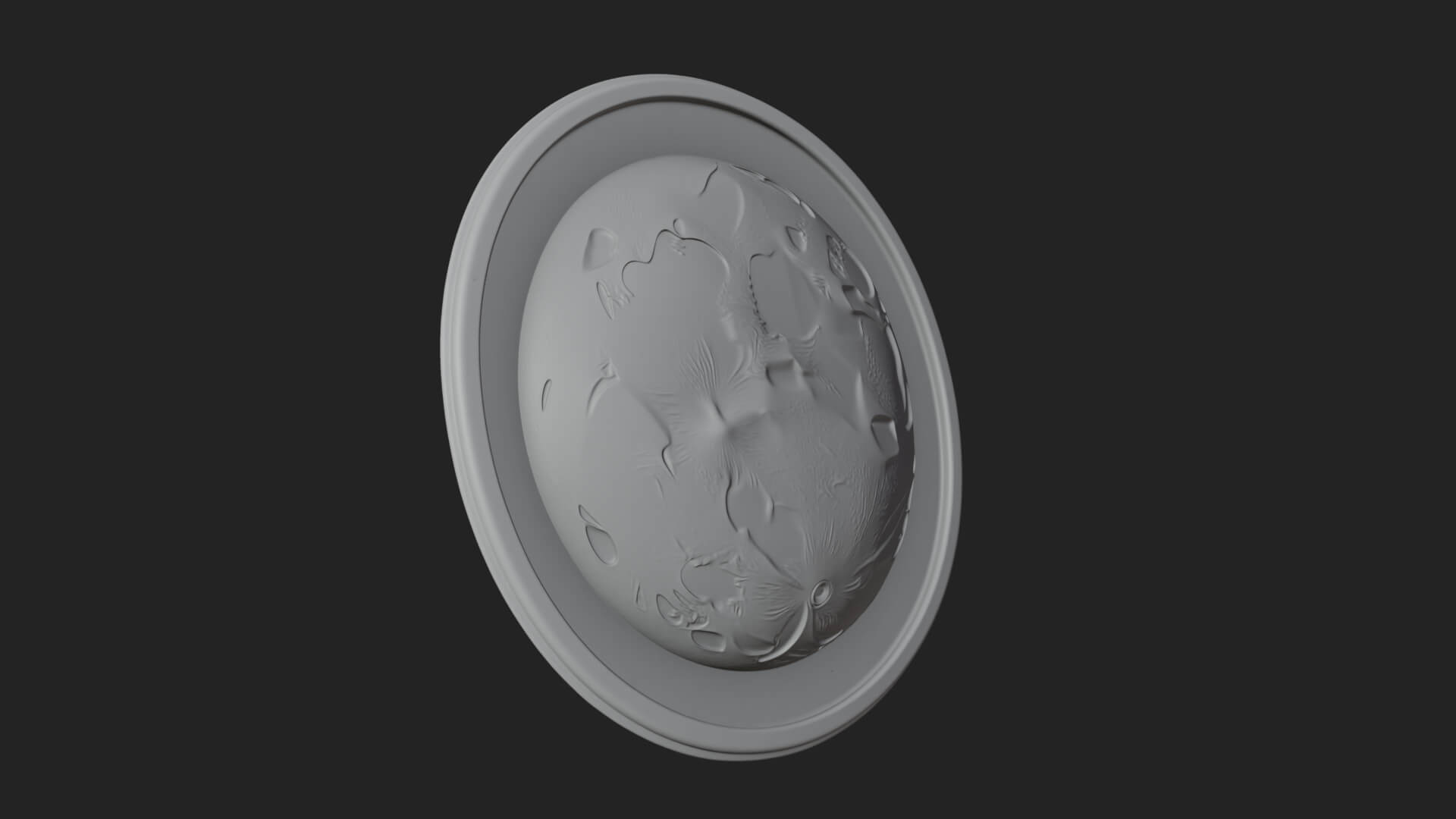 Full Moon Crater Disc Plaque Design 1 3D Print Model 3D Model