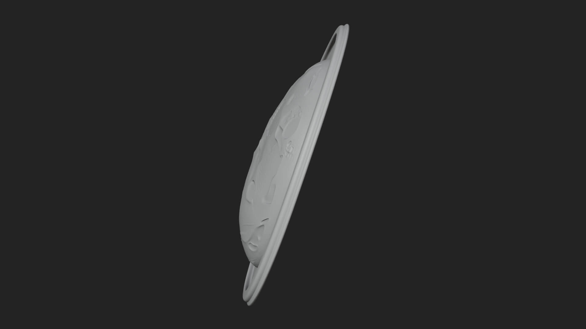 Full Moon Crater Disc Plaque Design 1 3D Print Model 3D Model