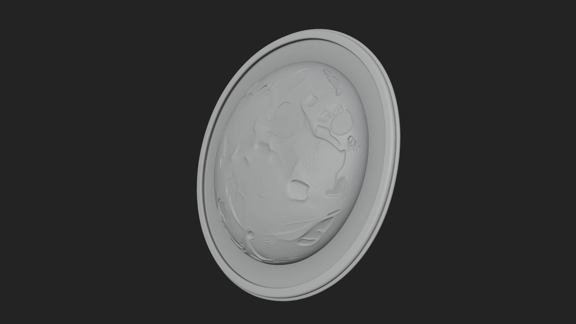 Full Moon Crater Disc Plaque Design 1 3D Print Model 3D Model