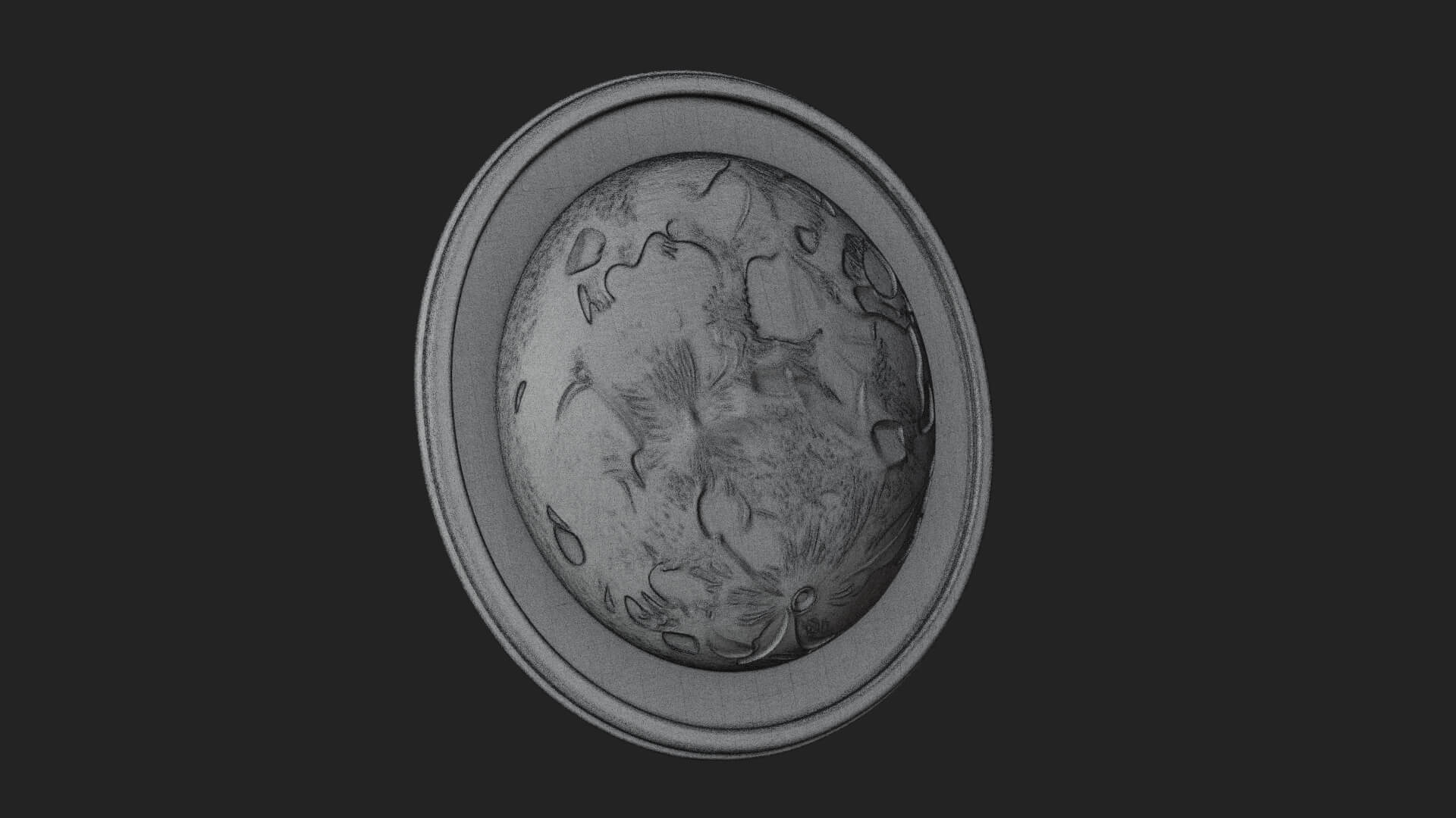 Full Moon Crater Disc Plaque Design 1 3D Print Model 3D Model